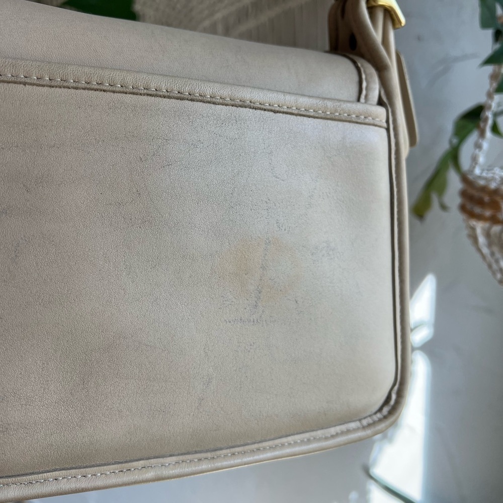 Authentic Vintage Coach Rambler’s Legacy 9061 Bone Leather Crossbody Bag USA - Picture 7 of 16